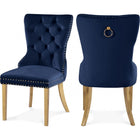 Meridian Furniture Carmen Velvet Dining Chair - Gold - Navy - Dining Chairs