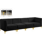 Meridian Furniture Alina Velvet Modular Sofa S119 - Black - Sofas