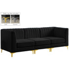 Meridian Furniture Alina Velvet Modular Sofa S93 - Black - Sofas