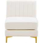 Meridian Furniture Alina Velvet Modular Armless Chair - Sofas