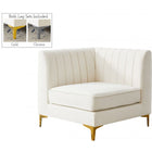Meridian Furniture Alina Velvet Modular Corner Chair - Cream - Chairs