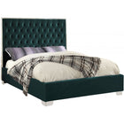 Meridian Furniture Lexi Velvet Queen Bed - Green - Bedroom Beds