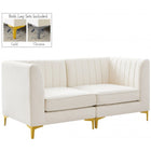 Meridian Furniture Alina Velvet Modular Sofa S67 - Cream - Sofas