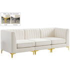 Meridian Furniture Alina Velvet Modular Sofa S93 - Cream - Sofas