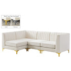 Meridian Furniture Alina Velvet Modular Sectional 4A - Sofas