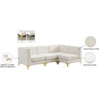 Meridian Furniture Alina Velvet Modular Sectional 4A - Sofas