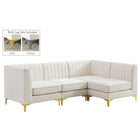 Meridian Furniture Alina Velvet Modular Sectional 4A - Cream - Sofas