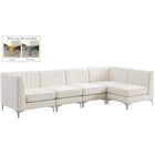 Meridian Furniture Alina Velvet Modular Sectional 5B - Sofas