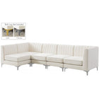 Meridian Furniture Alina Velvet Modular Sectional 5B - Sofas