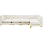 Meridian Furniture Alina Velvet Modular Sectional 5B - Sofas