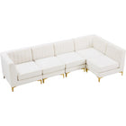 Meridian Furniture Alina Velvet Modular Sectional 5B - Sofas