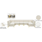 Meridian Furniture Alina Velvet Modular Sectional 7A - Sofas