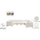 Meridian Furniture Alina Velvet Modular Sectional 8C - Sofas
