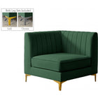 Meridian Furniture Alina Velvet Modular Corner Chair - Green - Chairs