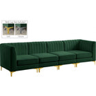 Meridian Furniture Alina Velvet Modular Sofa S119 - Green - Sofas