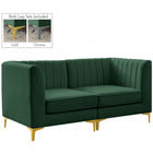 Meridian Furniture Alina Velvet Modular Sofa S67 - Green - Sofas