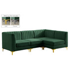 Meridian Furniture Alina Velvet Modular Sectional 4A - Green - Sofas