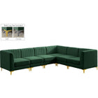 Meridian Furniture Alina Velvet Modular Sectional 6A - Green - Sofas
