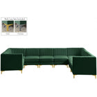 Meridian Furniture Alina Velvet Modular Sectional 8C - Green - Sofas