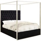 Meridian Furniture Porter Velvet Queen Bed - Black - Bedroom Beds