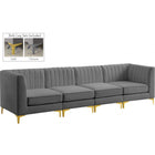 Meridian Furniture Alina Velvet Modular Sofa S119 - Grey - Sofas