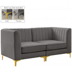 Meridian Furniture Alina Velvet Modular Sofa S67 - Grey - Sofas