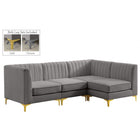 Meridian Furniture Alina Velvet Modular Sectional 4A - Grey - Sofas
