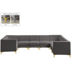 Meridian Furniture Alina Velvet Modular Sectional 8C - Grey - Sofas