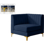 Meridian Furniture Alina Velvet Modular Corner Chair - Navy - Chairs