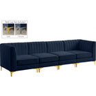 Meridian Furniture Alina Velvet Modular Sofa S119 - Navy - Sofas