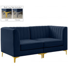 Meridian Furniture Alina Velvet Modular Sofa S67 - Navy - Sofas