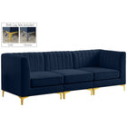 Meridian Furniture Alina Velvet Modular Sofa S93 - Navy - Sofas