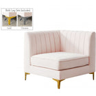 Meridian Furniture Alina Velvet Modular Corner Chair - Pink - Chairs