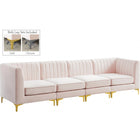 Meridian Furniture Alina Velvet Modular Sofa S119 - Pink - Sofas