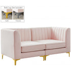 Meridian Furniture Alina Velvet Modular Sofa S67 - Pink - Sofas
