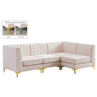 Meridian Furniture Alina Velvet Modular Sectional 4A - Pink - Sofas