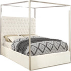 Meridian Furniture Porter Velvet Queen Bed - White - Bedroom Beds