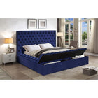 Meridian Furniture Bliss Velvet Queen Bed - Bedroom Beds