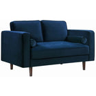 Meridian Furniture Emily Velvet Loveseat - Navy - Loveseats