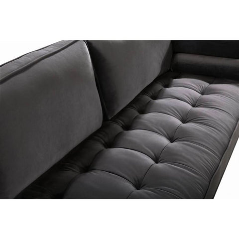 Meridian Furniture Emily Velvet Loveseat - Grey - Loveseats