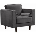 Meridian Furniture Emily Velvet Chair - Grey - Chairs