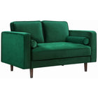 Meridian Furniture Emily Velvet Loveseat - Green - Loveseats