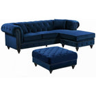 Meridian Furniture Sabrina Velvet Reversible 2pc. Sectional Sofa - Blue / None - Sofas