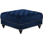 Meridian Furniture Sabrina Velvet Ottoman - Blue - Ottomans