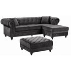 Meridian Furniture Sabrina Velvet Reversible 2pc. Sectional Sofa - Grey / None - Sofas
