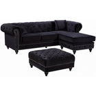 Meridian Furniture Sabrina Velvet Reversible 2pc. Sectional Sofa - Black / None - Sofas