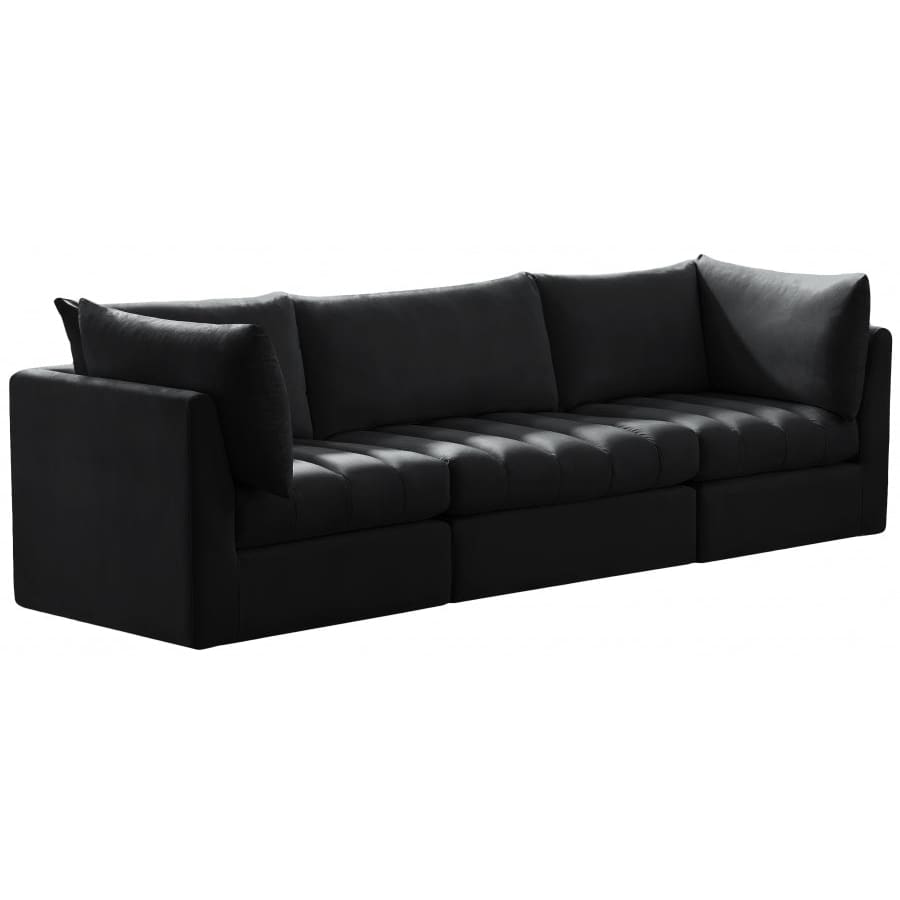 Meridian Furniture Jacob Velvet Modular Sofa S103 - Black - Sofas