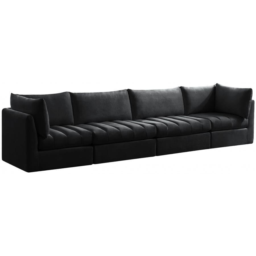 Meridian Furniture Jacob Velvet Modular Sofa S140 - Black - Sofas