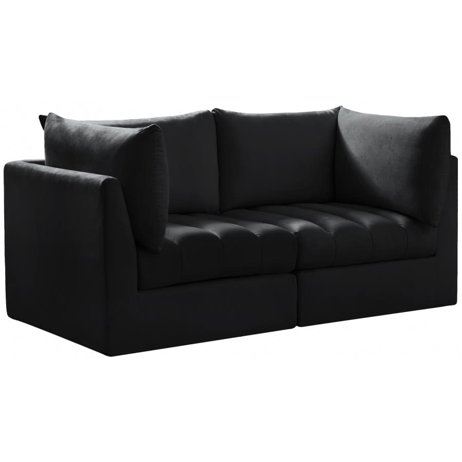 Meridian Furniture Jacob Velvet Modular Sofa S66 - Black - Sofas