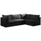 Meridian Furniture Jacob Velvet Modular Sectional 4A - Black - Sofas